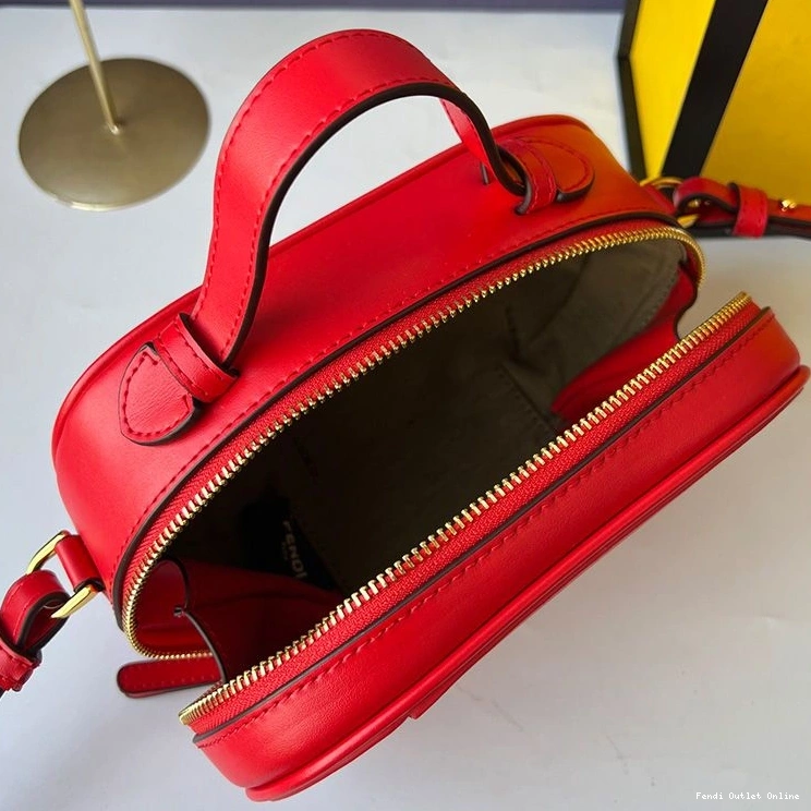 Affordable Leather Camera Red In Fendi Calf O'Lock Case Mini 0725